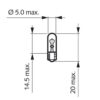 Ampoule Wedge Base T5 W1,2W  12 V -  1,2 W - W2x4.6d (12516CP) - Philips