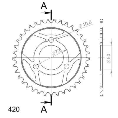 Couronne acier Pas 420 - 37 dents - Supersprox (CA10037)