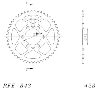 Couronne acier Pas 428 - 48 dents - Supersprox (CC20448)