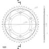 Couronne acier Pas 520 - 46 dents - Supersprox (CA21246)