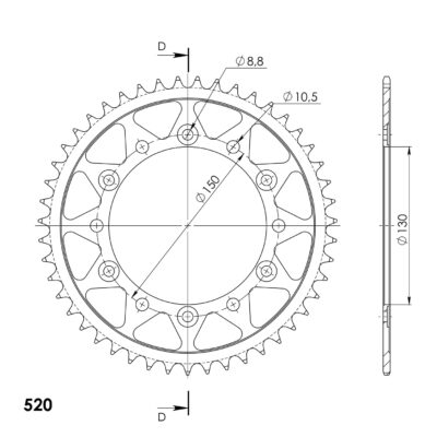 Couronne acier Pas 520 - 48 dents - Supersprox (CA50148)