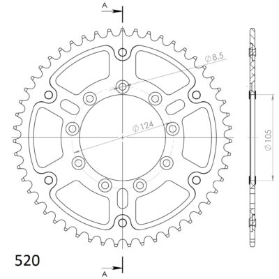 Couronne SPX STEALTH 151:50-BLEU (50 dents) - Supersprox