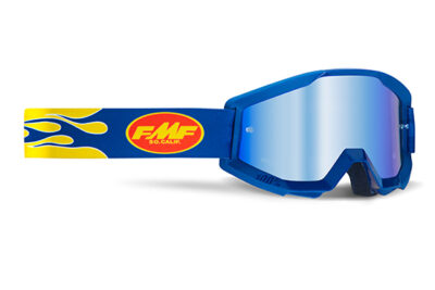 Masque moto cross POWERCORE Flame Navy - Ecran Miroir Blue  - FMF