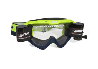 Masque moto cross RIOT Roll-Off 3450 Jaune Fluo/Bleu Marine - Progrip