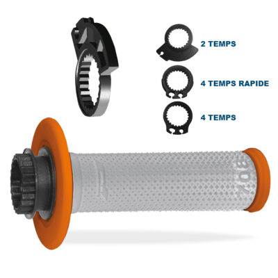 Poignées 708 Lock on + 7 CAMS Orange/Gris 22/25 - Progrip