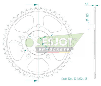 Couronne 50-32224-45 # 10629-45 Honda XL 750 Transalp RD16 (CA62945) - Supersprox