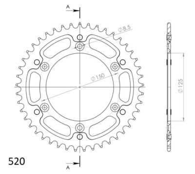 Couronne Stealth Bleu 45 dents KTM SXC540 Tiainen Replica (CO304SB45) - Supersprox